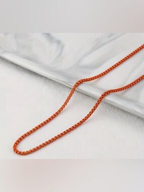 Orange Beaded Chain Necklace